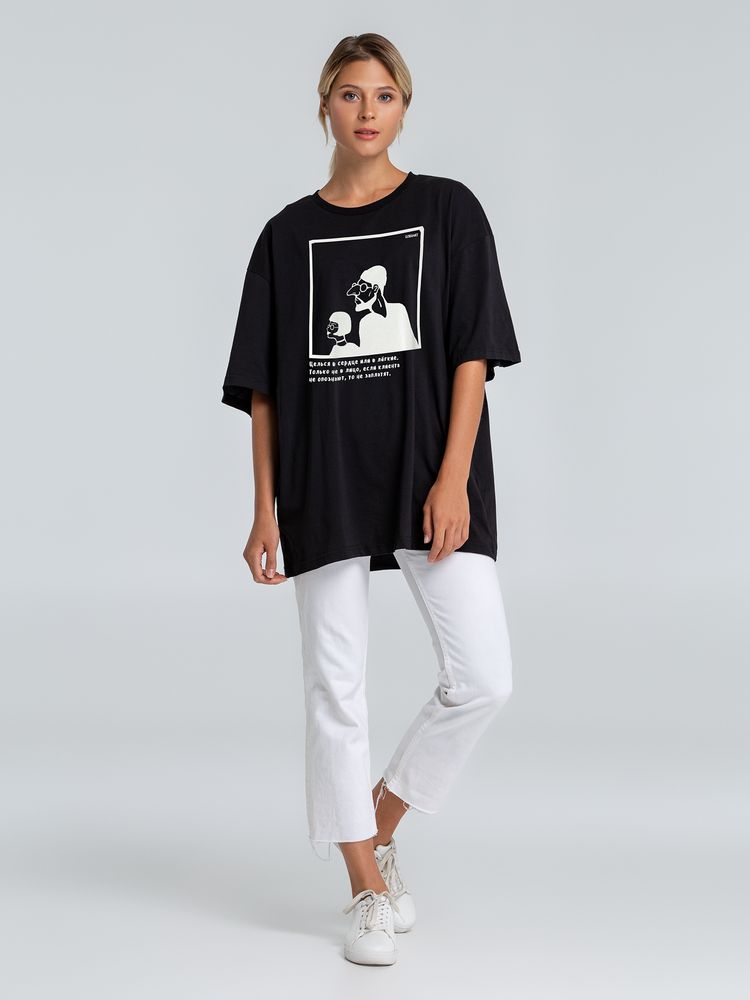 Футболка оверсайз «Леон», черная / Миниатюра WWW (1000)