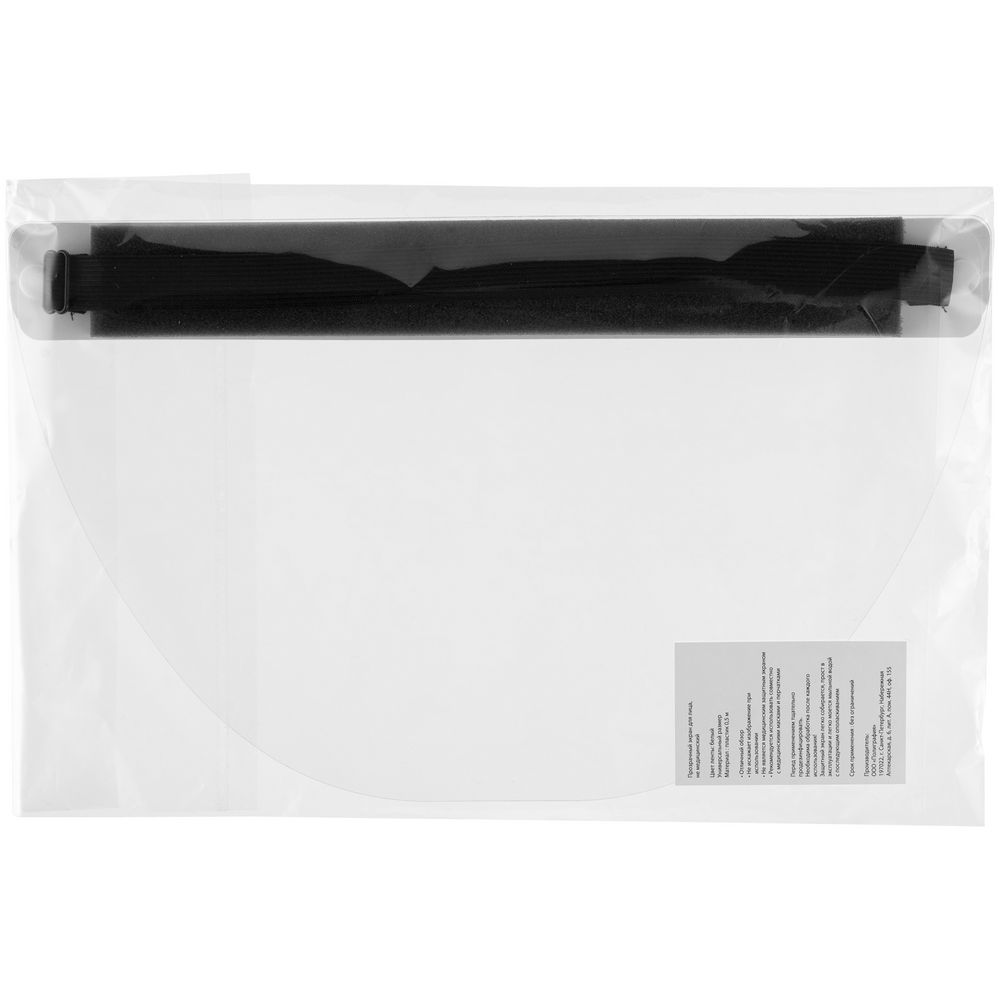 Прозрачный экран для лица Barrier, немедицинский, с белой лентой / Миниатюра WWW (1000)