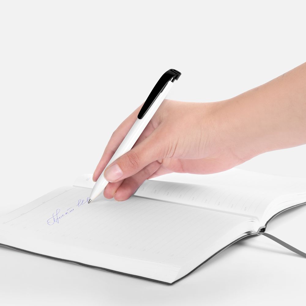 Ручка шариковая Favorite, белая с черным / Миниатюра WWW (1000)