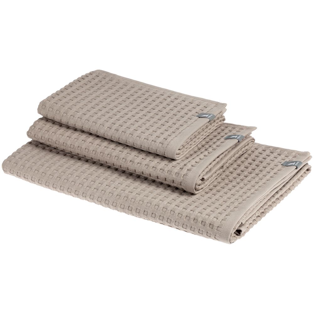 Полотенце вафельное Piquee, среднее, бежевое / Миниатюра WWW (1000)