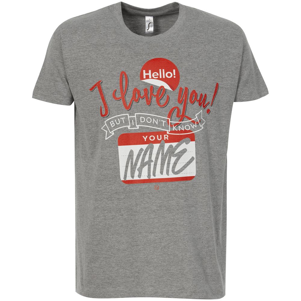 Футболка Hello! I Love You!, серый меланж / Миниатюра WWW (1000)