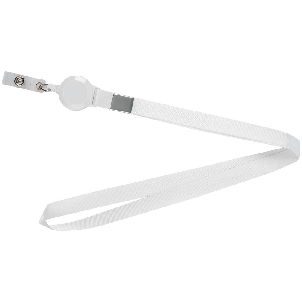 Карман для бейджа Rover с лентой и ретрактором, белый / Миниатюра WWW (1000)