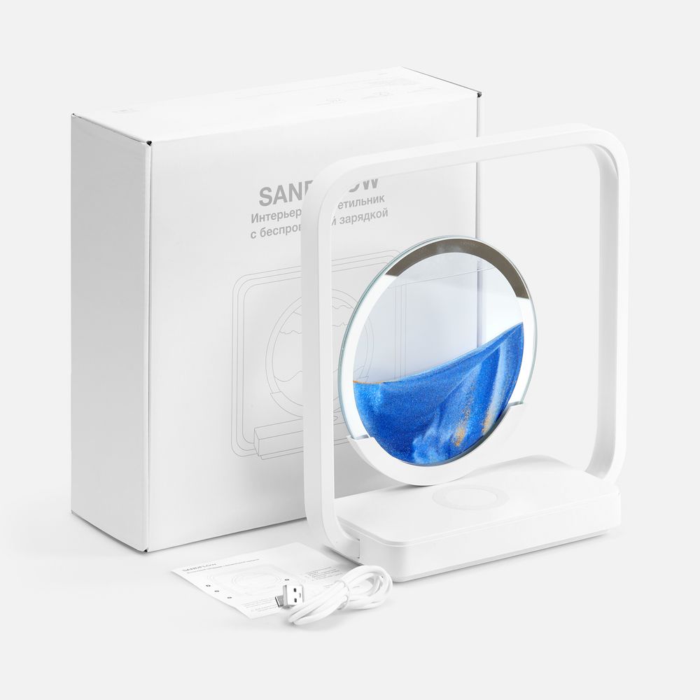 Интерьерный светильник с беспроводной зарядкой Sandflow, белый / Миниатюра WWW (1000)