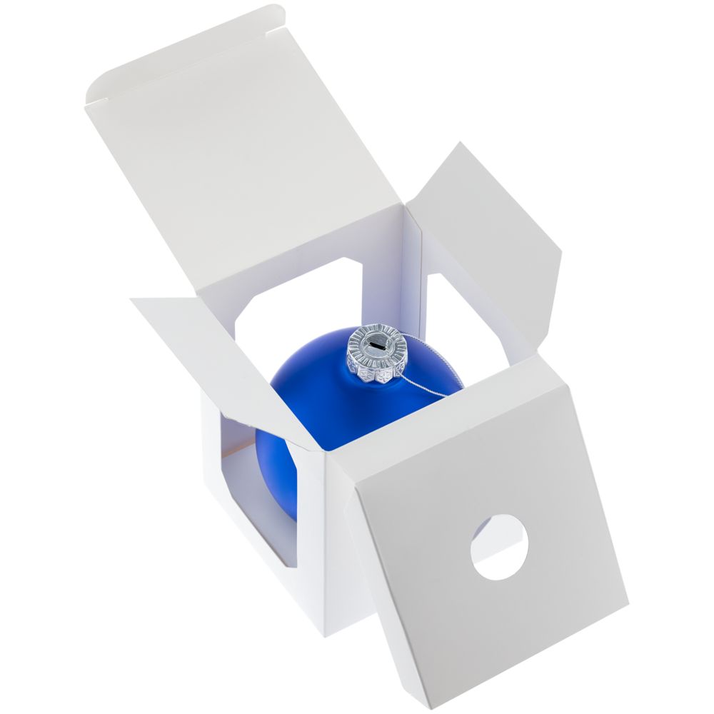 Елочный шар Finery Matt, 10 см, матовый синий / Миниатюра WWW (1000)