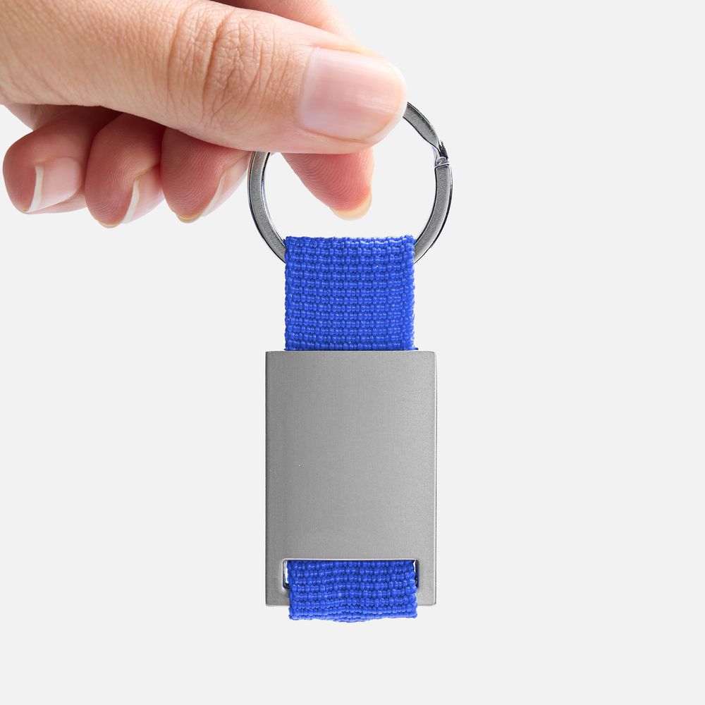 Брелок Inlet с тканевой вставкой, синий / Миниатюра WWW (1000)