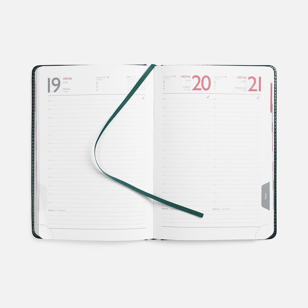 Ежедневник Faro, датированный, темно-зеленый / Миниатюра WWW (1000)