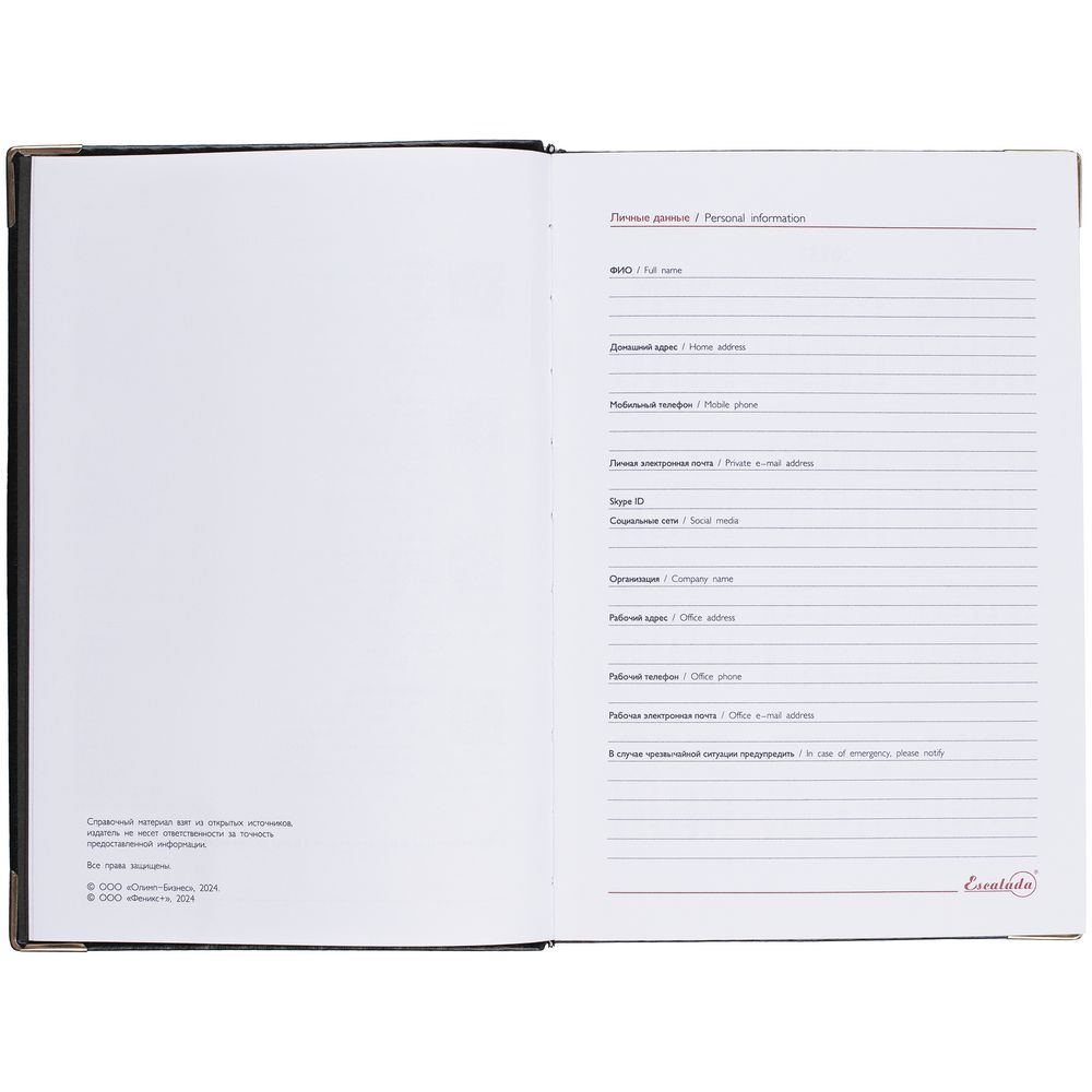 Ежедневник Lugo, датированный, черный / Миниатюра WWW (1000)