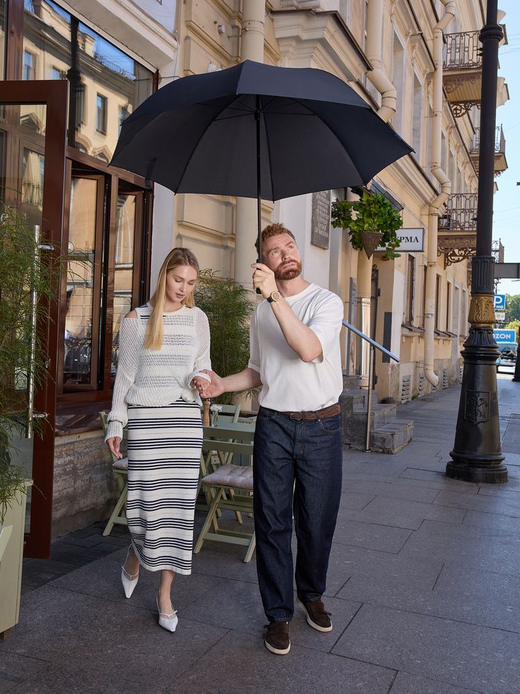 Зонт-трость Zero XXL, черный / Миниатюра WWW (1000)