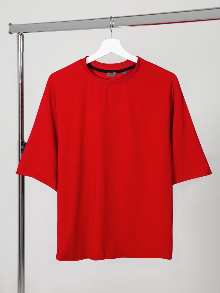 Футболка оверсайз Vozduh 2.0, красная / Миниатюра WWW (1000)