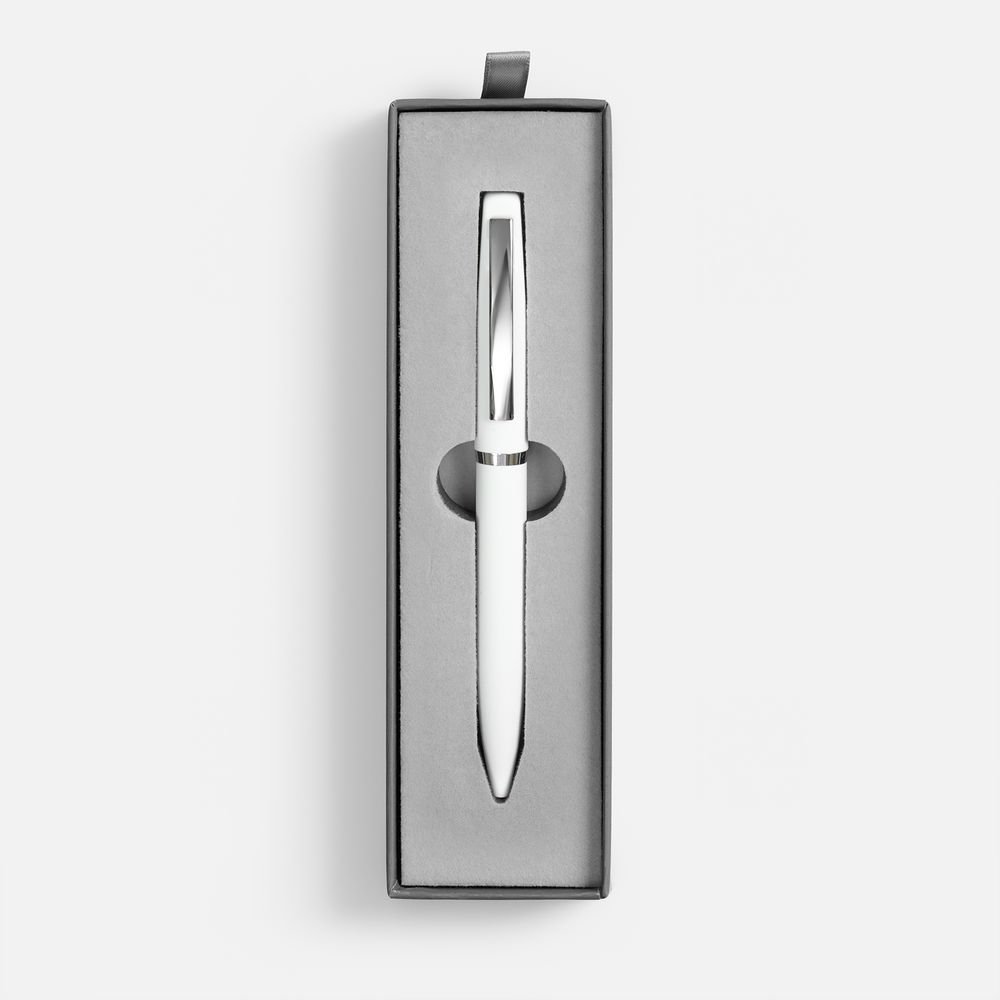 Ручка шариковая Bolt Soft Touch в футляре, белая / Миниатюра WWW (1000)