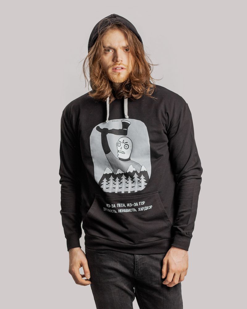 Толстовка с капюшоном «Хардкор», черная / Миниатюра WWW (1000)