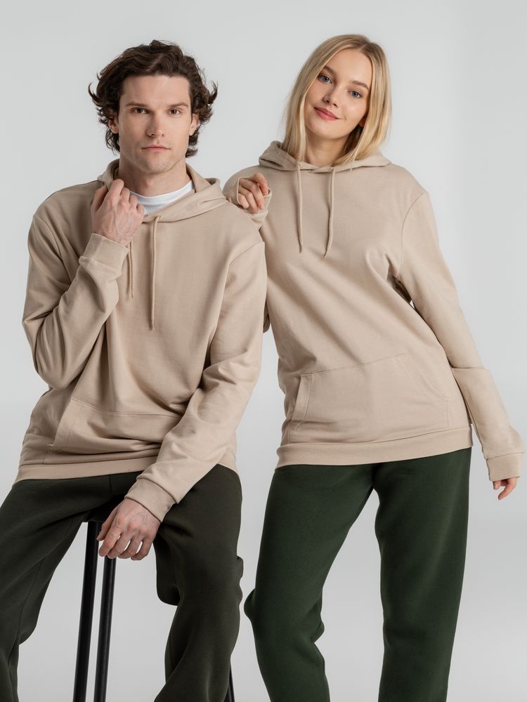Толстовка с капюшоном унисекс Hoodie, бежевая / Миниатюра WWW (1000)