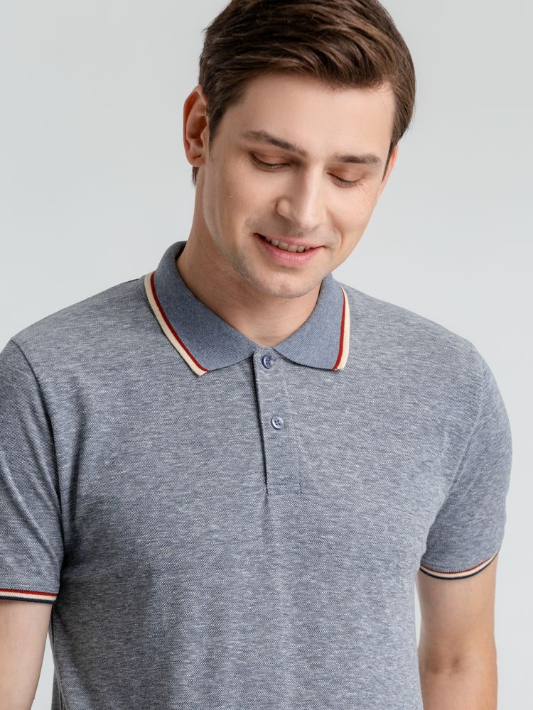 Рубашка поло мужская Paname Men, голубой меланж / Миниатюра WWW (1000)