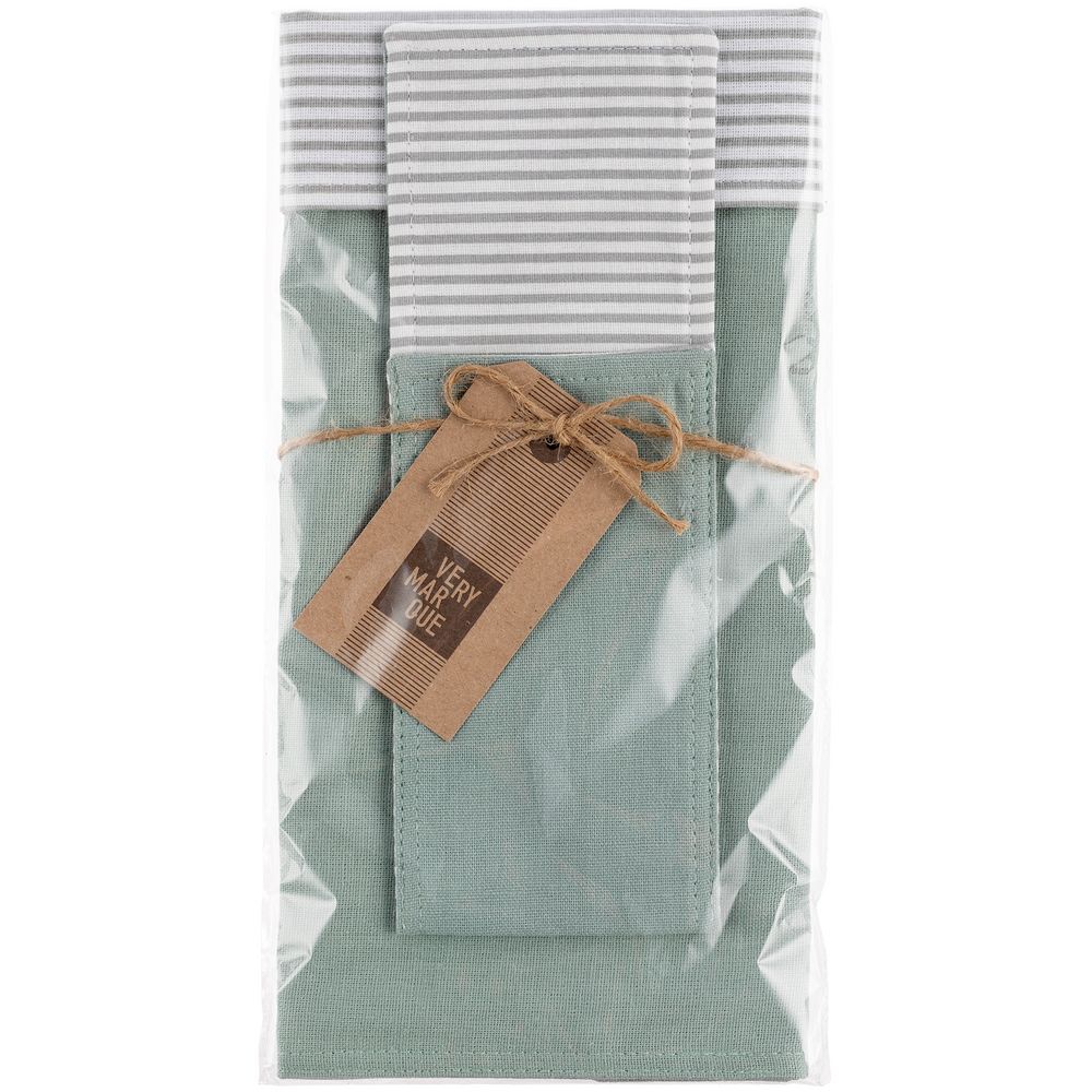 Набор Feast Mist: сервировочная салфетка и куверт, зеленый / Миниатюра WWW (1000)