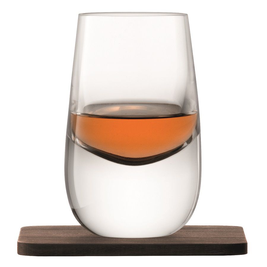 Набор из 2 стопок Whisky с деревянными подставками / Миниатюра WWW (1000)