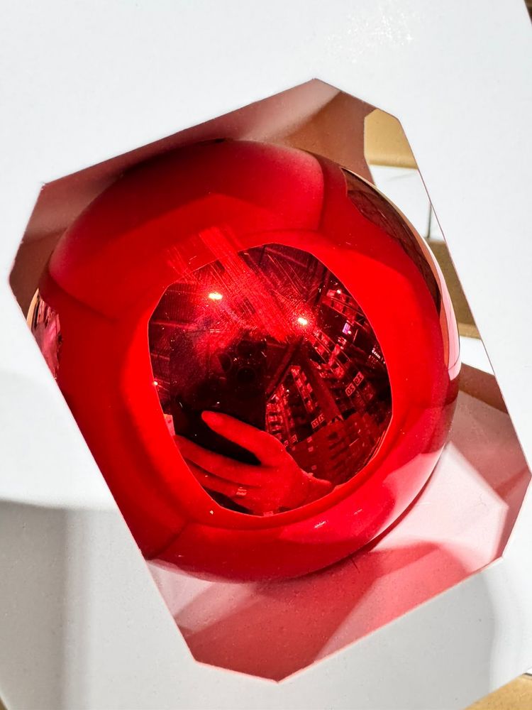 Оформительский шар Finery, 8 см, глянцевый красный / Миниатюра WWW (1000)