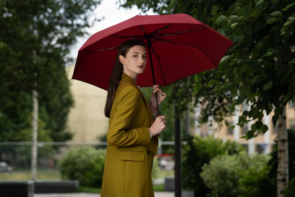 Зонт складной Ribbo, красный / Миниатюра WWW (1000)