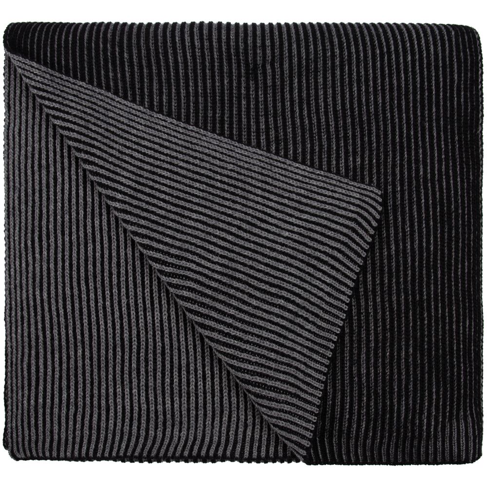 Шарф Nobilis, черный с серым меланжем / Миниатюра WWW (1000)