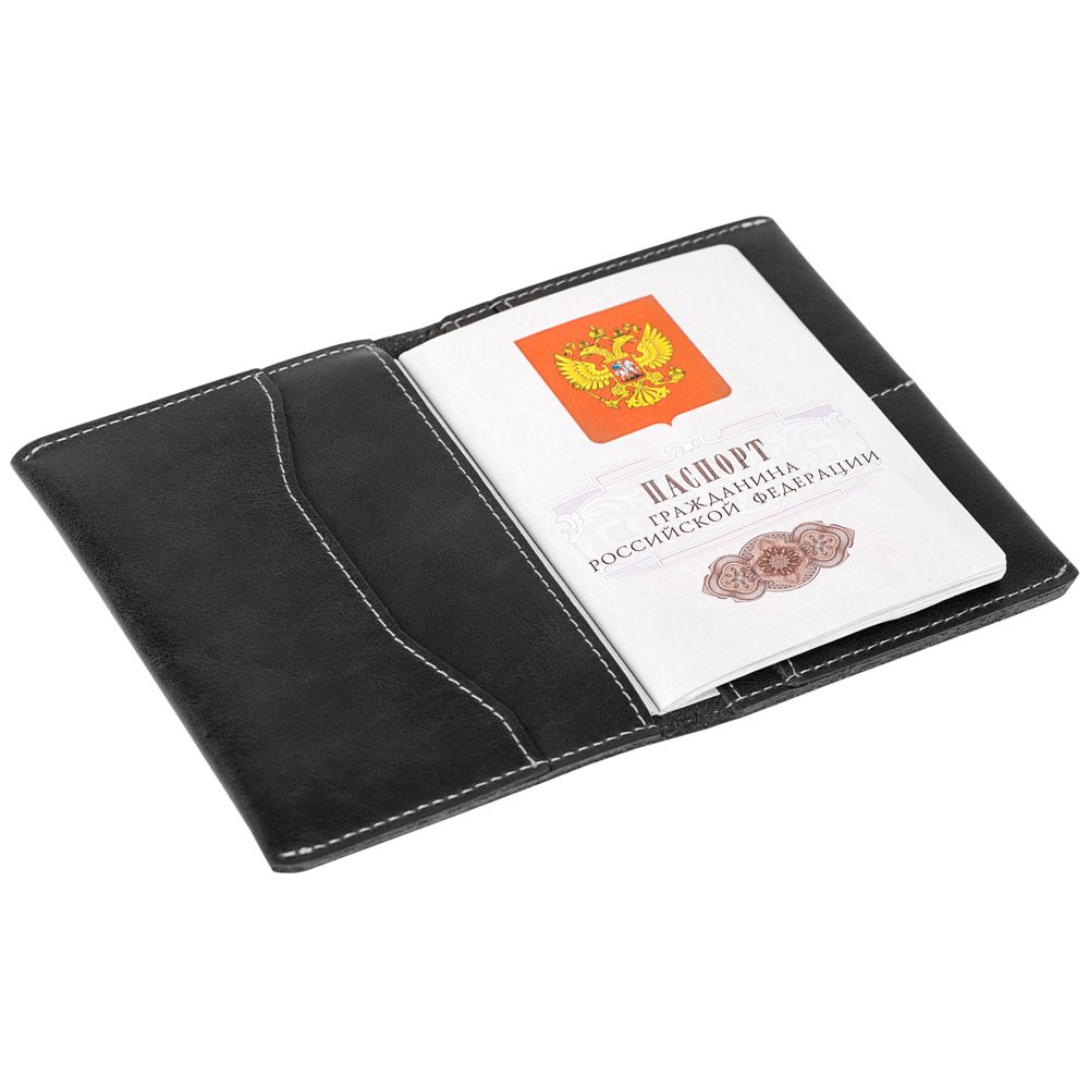 Обложка для паспорта Apache, черная / Миниатюра WWW (1000)