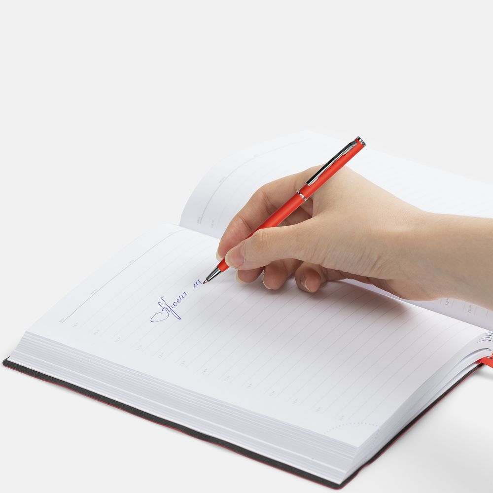 Ручка шариковая Hotel Chrome, ver.2, матовая красная / Миниатюра WWW (1000)