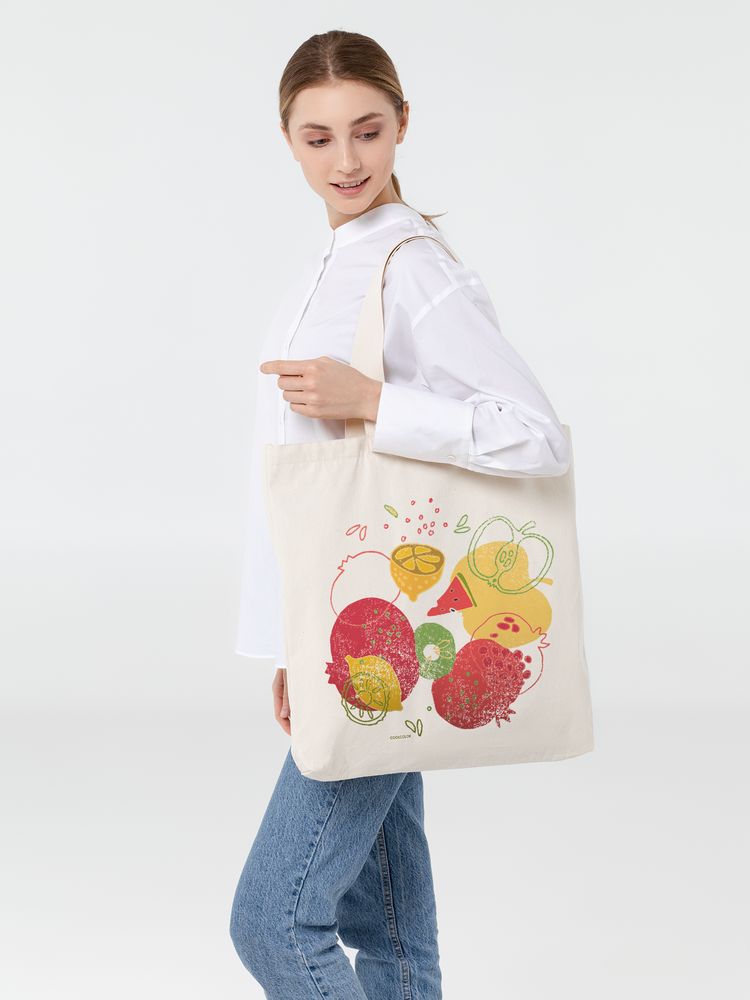 Холщовая сумка «Фрукты», неокрашенная / Миниатюра WWW (1000)