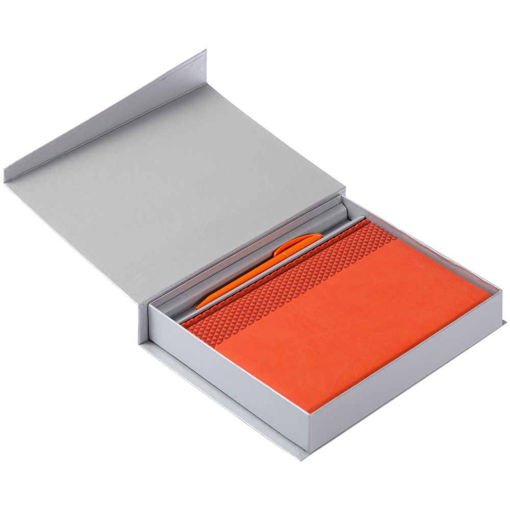 Коробка Duo под ежедневник и ручку, серая / Миниатюра WWW (1000)