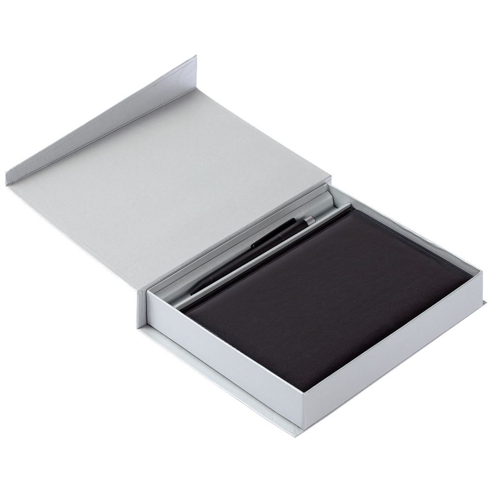 Коробка Duo под ежедневник и ручку, серая / Миниатюра WWW (1000)