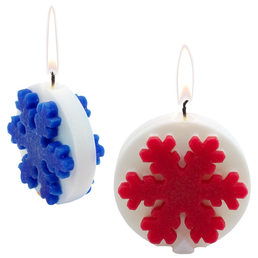 Свеча «Снежинка», белая с синим / Миниатюра WWW (1000)
