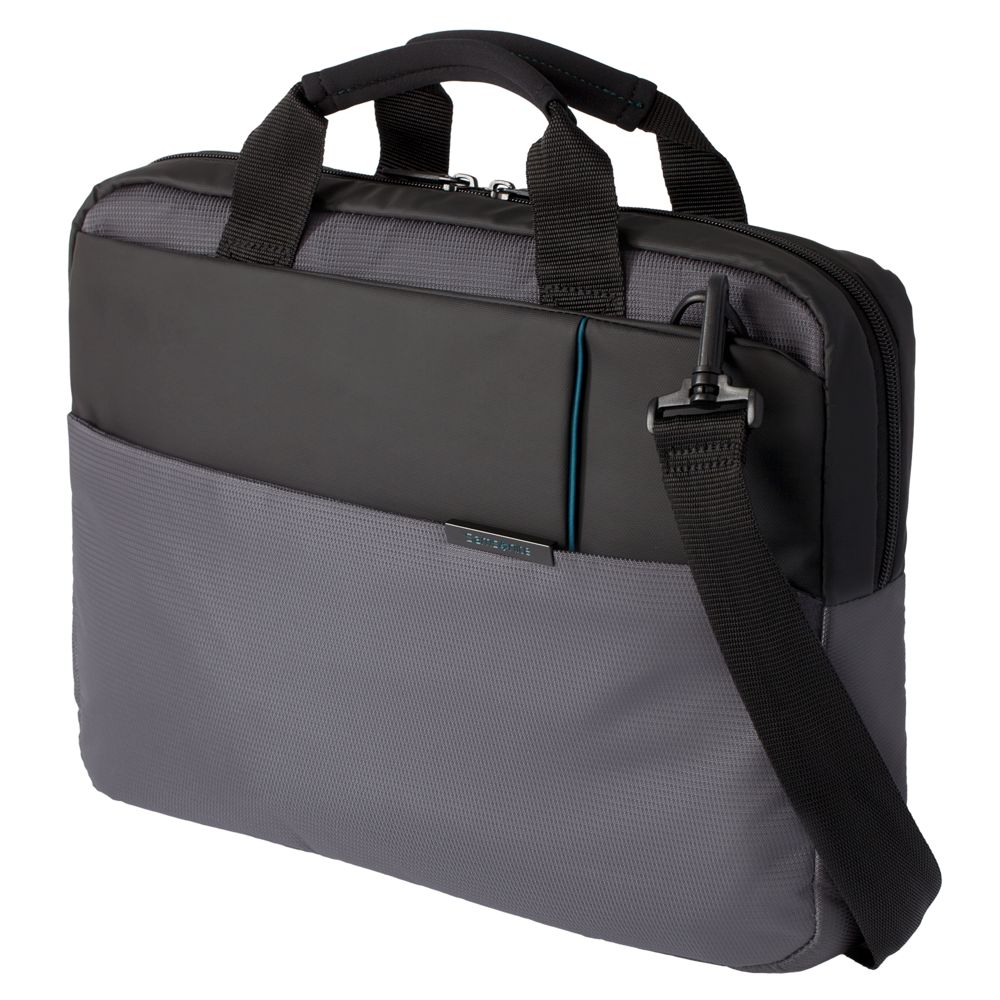 Сумка для ноутбука Qibyte Laptop Bag, темно-серая с черными вставками / Миниатюра WWW (1000)