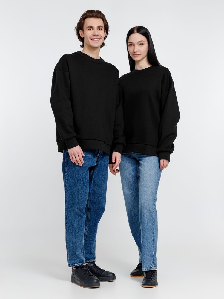 Свитшот оверсайз унисекс True Self, черный / Миниатюра WWW (1000)