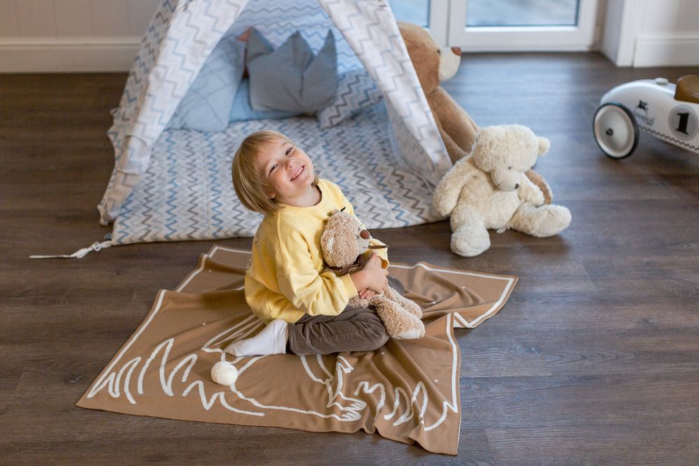 Детский плед Tender. Rabbit, песочный с белым / Миниатюра WWW (1000)