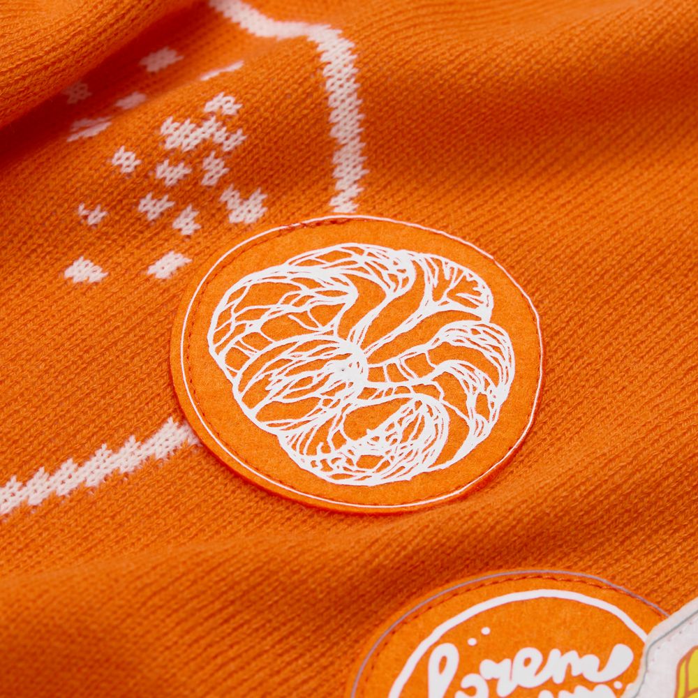 Шеврон из фетра Felt M, оранжевый неон / Миниатюра нанесения (1000)