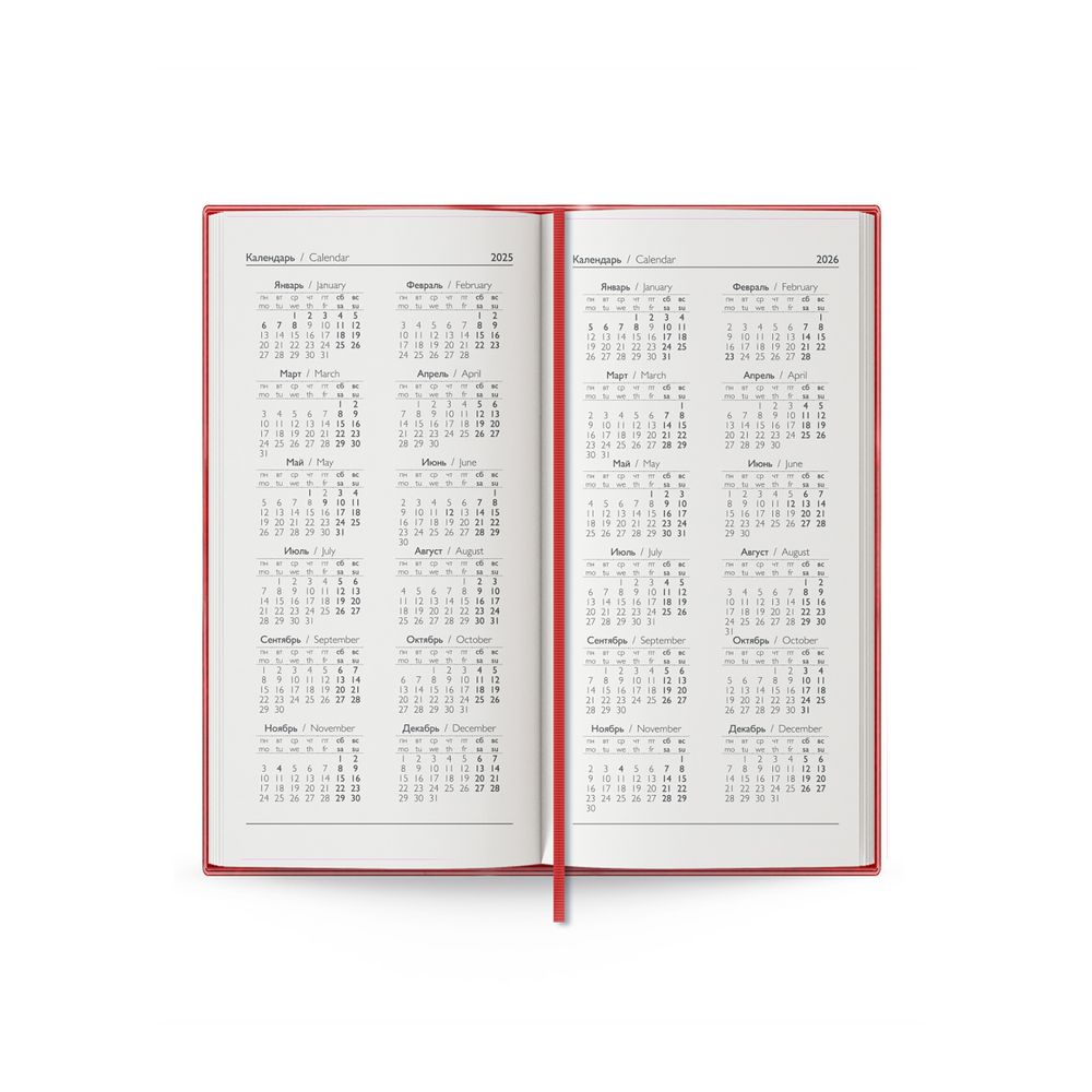 Еженедельник Baza, датированный, красный / Миниатюра WWW (1000)