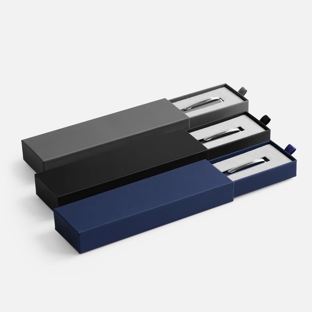 Ручка шариковая Ringa в футляре, серая / Миниатюра WWW (1000)