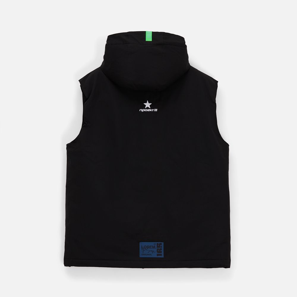 Жилет унисекс Sfera, черный / Миниатюра нанесения (1000)