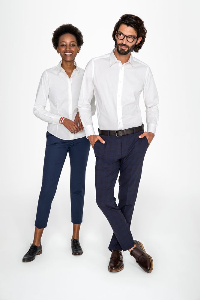 Рубашка женская с длинным рукавом Eden 140 голубая / Миниатюра WWW (1000)