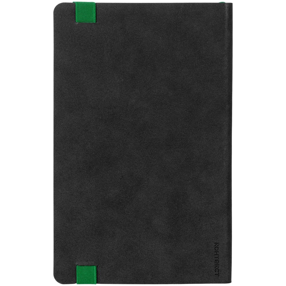 Ежедневник Velours, недатированный, черный с зеленым / Миниатюра WWW (1000)