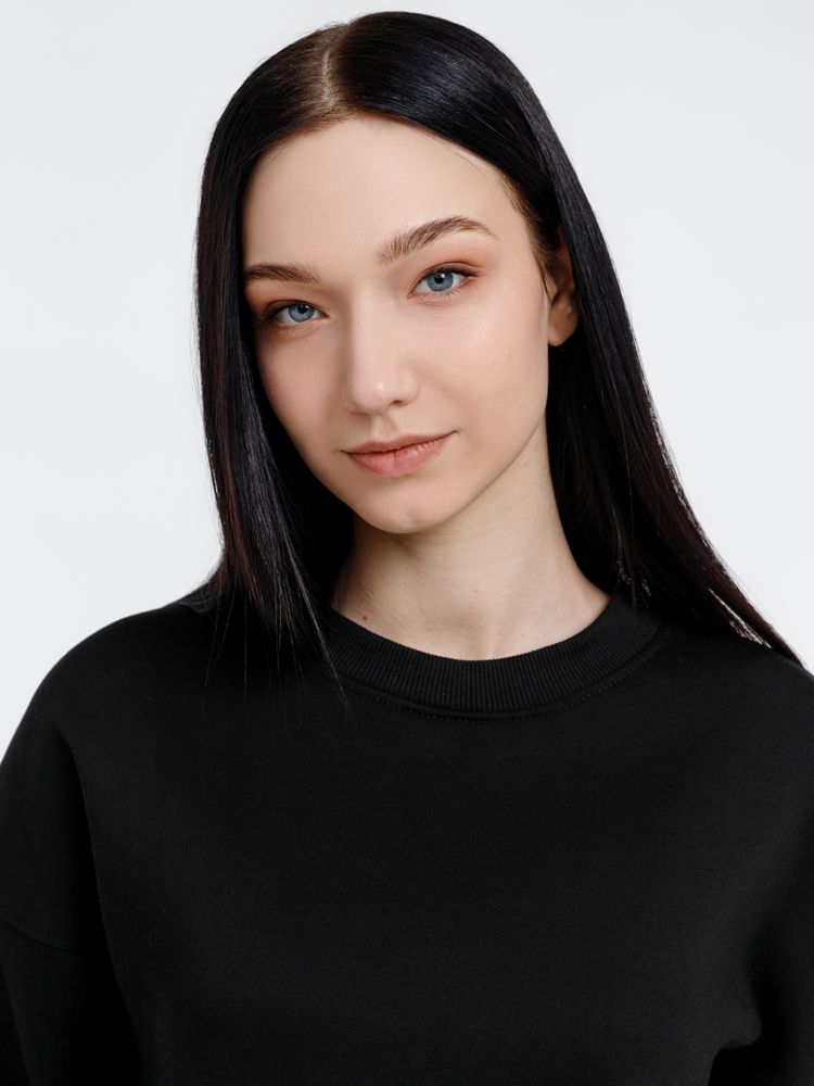 Свитшот оверсайз унисекс True Self, черный / Миниатюра WWW (1000)