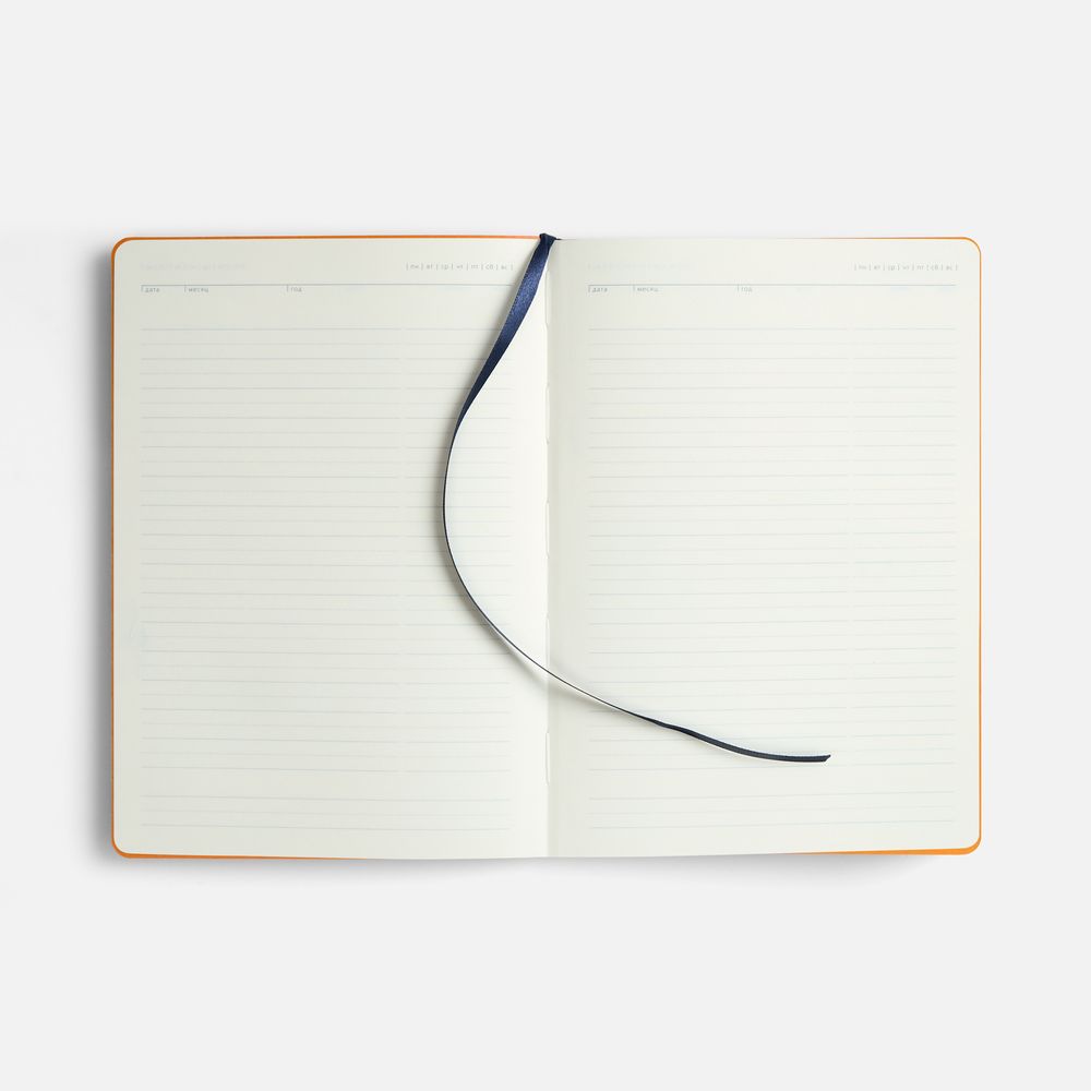 Ежедневник Doppio, недатированный, синий с оранжевым / Миниатюра WWW (1000)