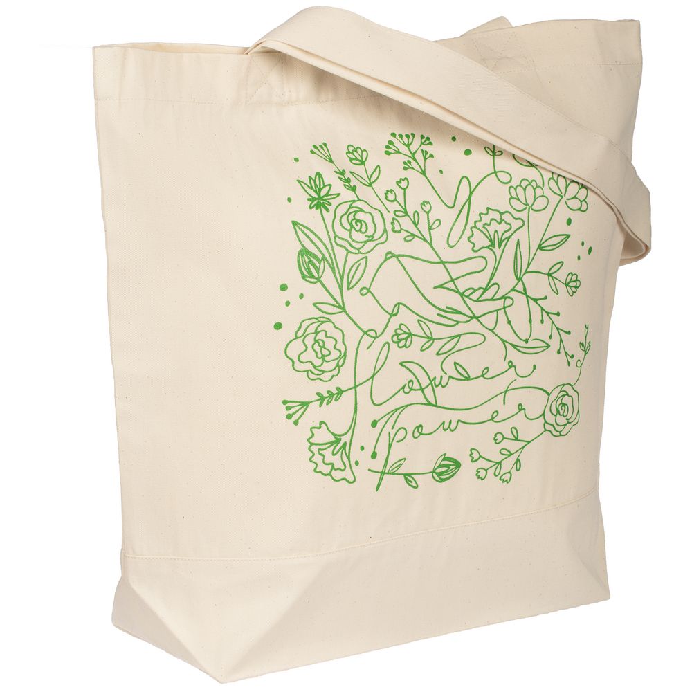 Холщовая сумка Flower Power, неокрашеная / Миниатюра WWW (1000)