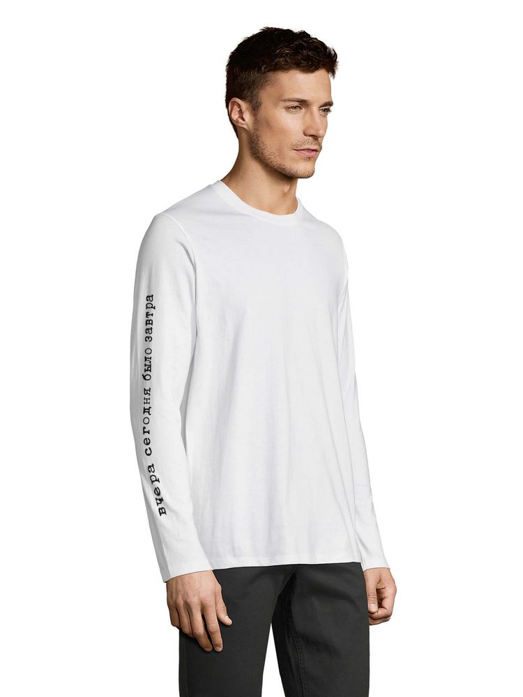 Футболка с длинным рукавом «Сегодня завтра», белая / Миниатюра WWW (1000)