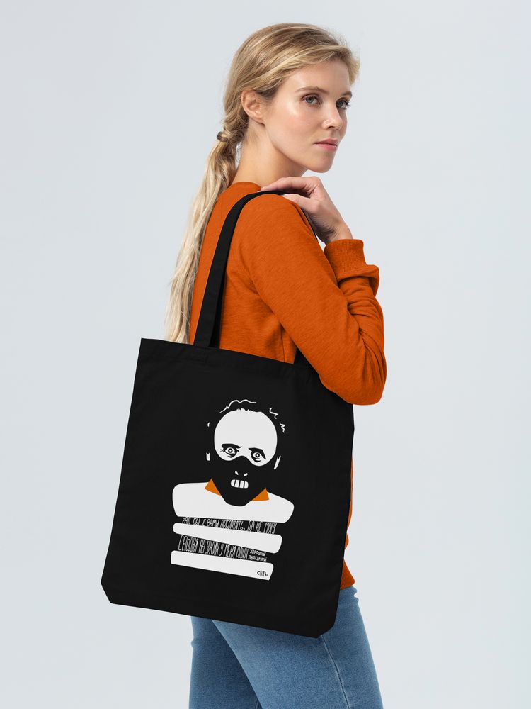 Холщовая сумка «Ганнибал Лектор», черная / Миниатюра WWW (1000)