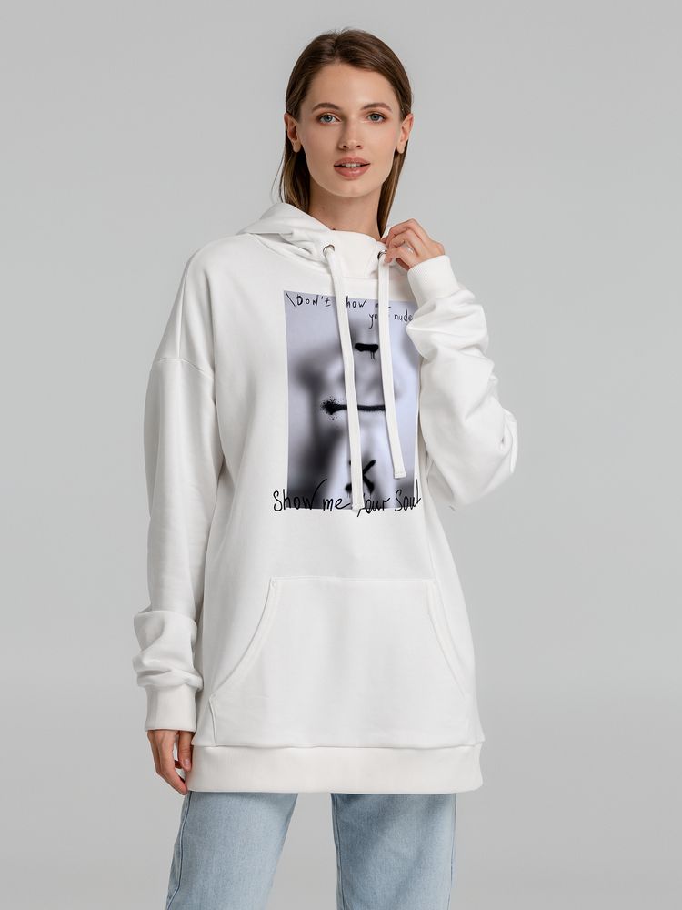 Худи оверсайз «Покажи мне свою душу», молочно-белое / Миниатюра WWW (1000)
