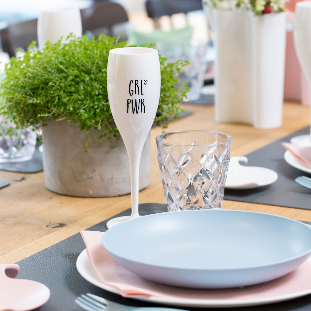 Бокал для шампанского Make Your Dreams Happen, белый / Миниатюра WWW (1000)