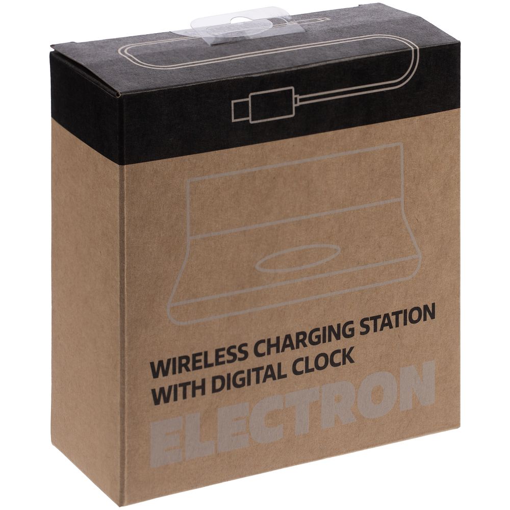 Зарядная станция с часами Electron, черная / Миниатюра WWW (1000)