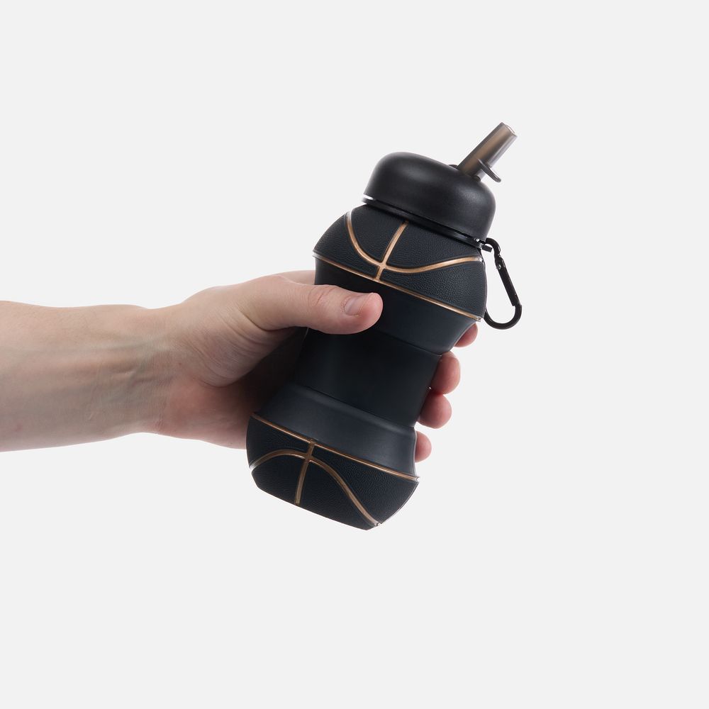 Складная бутылка для воды Basketball Flex, черная / Миниатюра WWW (1000)