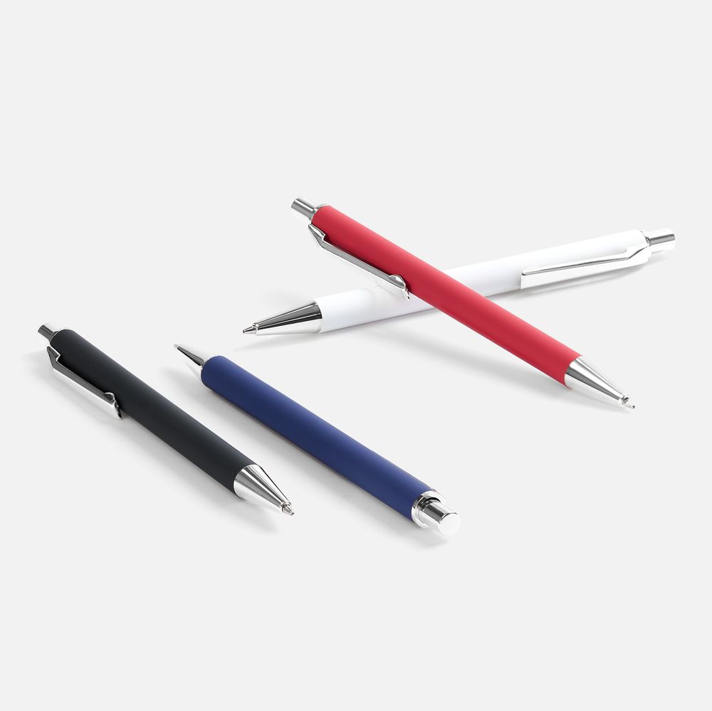 Ручка шариковая Lobby Soft Touch Chrome, синяя / Миниатюра WWW (1000)