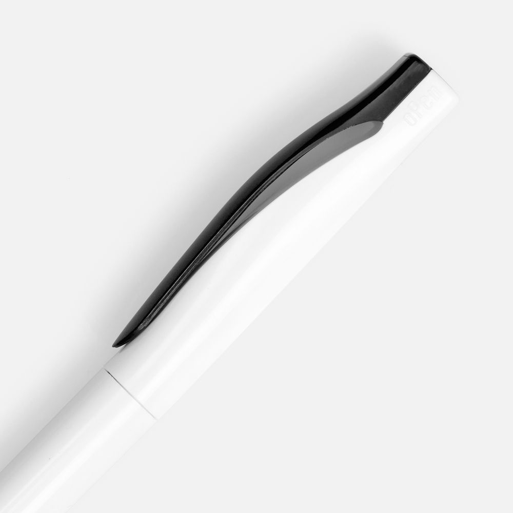 Ручка шариковая Pin, белая с черным / Миниатюра WWW (1000)