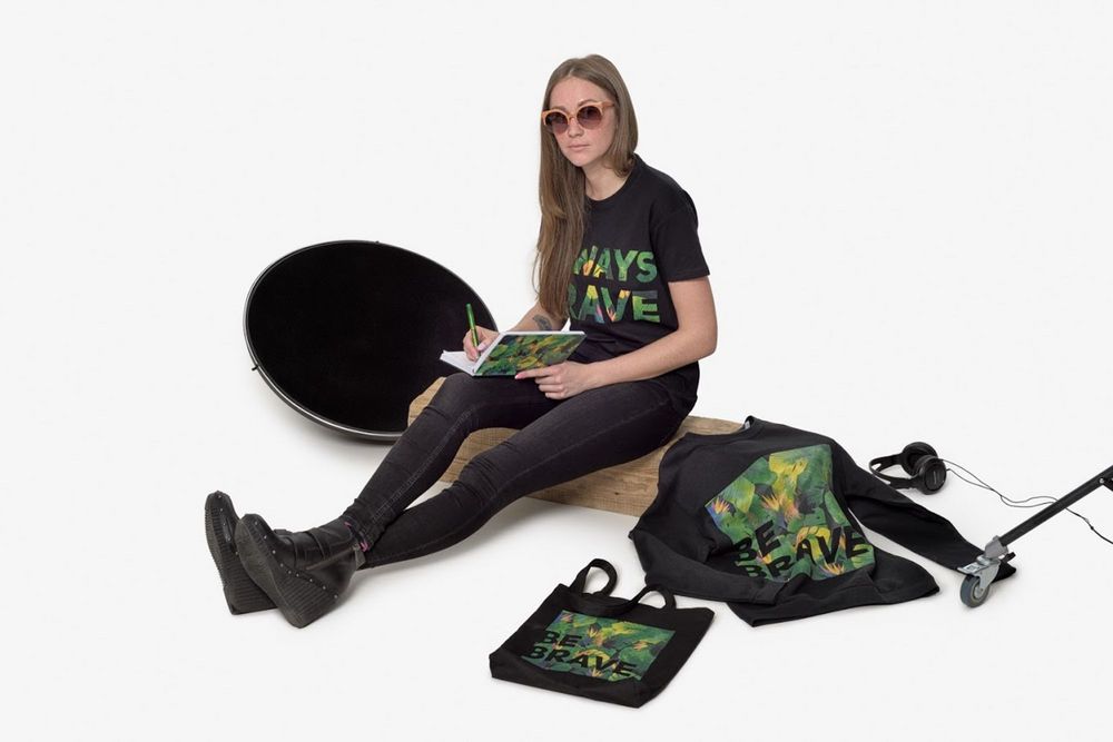 Холщовая сумка «Будь храбрым!», черная / Миниатюра WWW (1000)