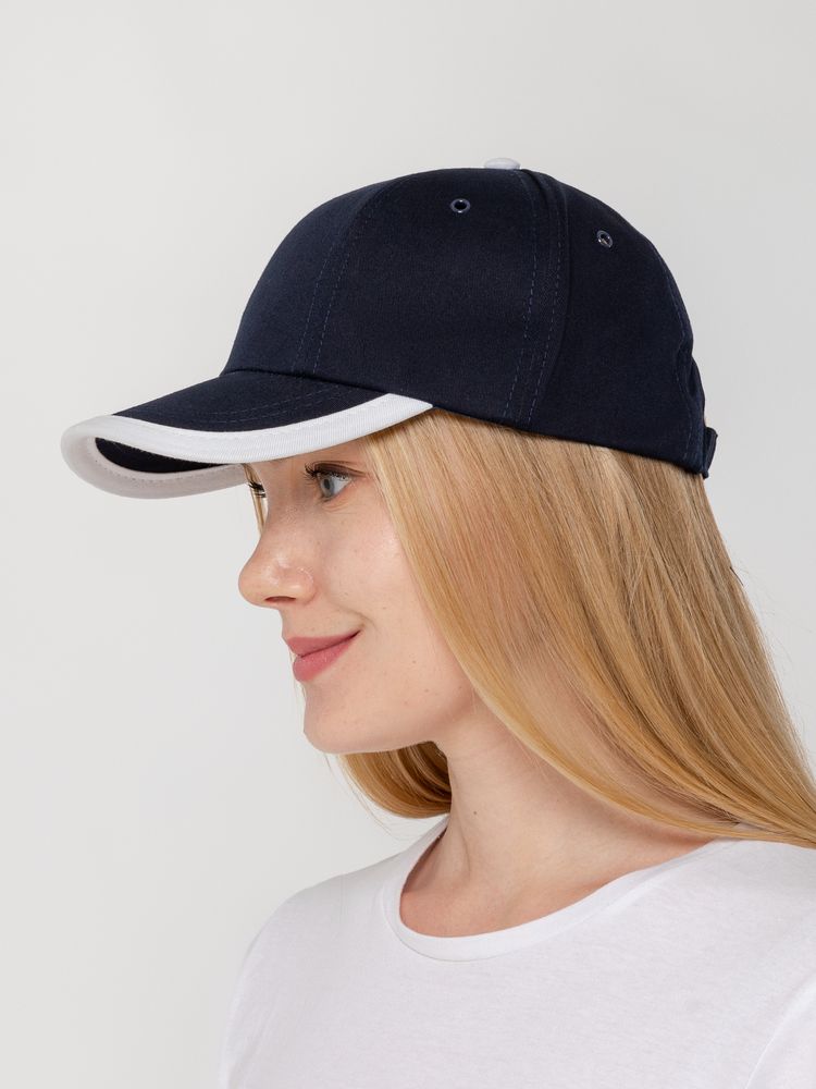 Бейсболка Honor, темно-синяя с белым кантом / Миниатюра WWW (1000)